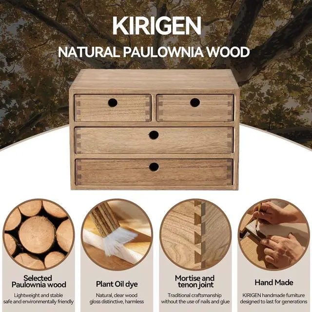 Alt view image 7 of 7 - Wood Desktop Storage Cabinet/Workspace Document Office Necessity Organizer with 4 Drawers/Home,Office Letter Mail Sorter with 3 Levels/Hold Makeup Box (BR, 3-Layer &4 Drawers)