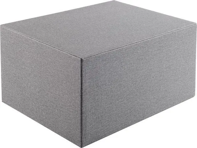 Alt view image 5 of 7 - Cloth-effect Faux Leather Desk Organizer File Cabinet Executive Office Supplies Desktop Filing A4 Contract Document Stackable Storage Box with 3 Drawers (Grey)