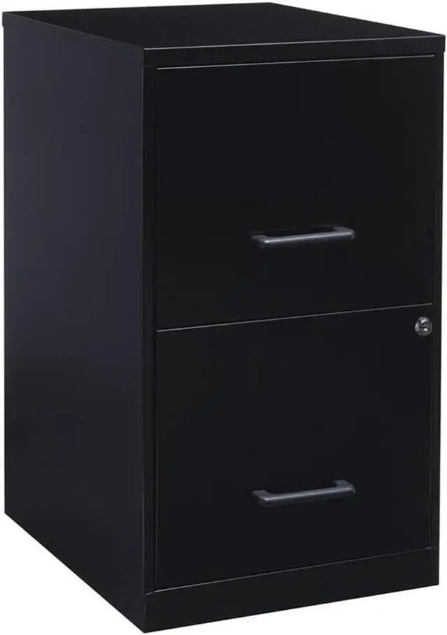 Main image of 2 Drawers 24.5" Vertical Black Metal Filing Cabinet Lockable Pre-Assembled Stationary Letter Size for Home, Office
