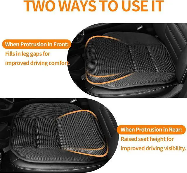 Alt view image 2 of 7 - Car Seat Cushion - Memory Foam Car Seat Pad with Breathable Mesh, Relief Back Pain, Universal Fit, Easy to Install, Cushion Set for SUV/Truck Etc Black
