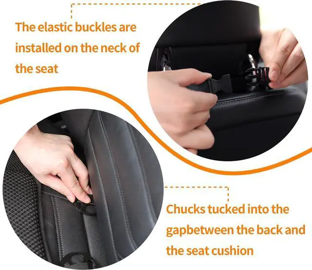 Alt view image 5 of 7 - Car Seat Cushion - Memory Foam Car Seat Pad with Breathable Mesh, Relief Back Pain, Universal Fit, Easy to Install, Cushion Set for SUV/Truck Etc Black