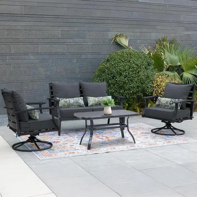 Alt view image 2 of 7 - Outdoor Chair Cushion, 24 x 24 Inch Water-Resistant, Fade-Resistant Olefin Fabric Patio Seat Cushions with Removable Cover and Adjustable Straps for Outdoor Furniture, Set of 2, Charcoal