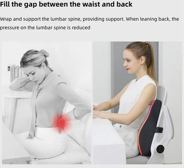 Alt view image 3 of 7 - Coccyx Seat Cushion, Sciatica Pain Relief Tailbone Cushion for Office Chair, Car Seat, and Home Seat, Office Chair Cushions for Back and Butt(Dark Grey)