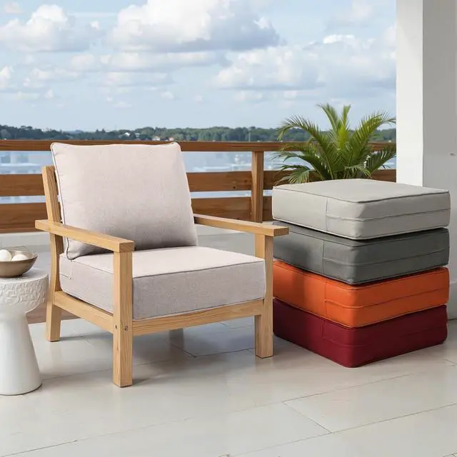 Alt view image 7 of 7 - Outdoor Chair Cushions Set of 3, Waterproof 24x24 Patio Chair Cushion, 6" Thickened Seat Cushion for Outdoor Furniture, Couch Cushion Replacement, Include 3 Back & 3 Seat Cushions, Thick/Beige