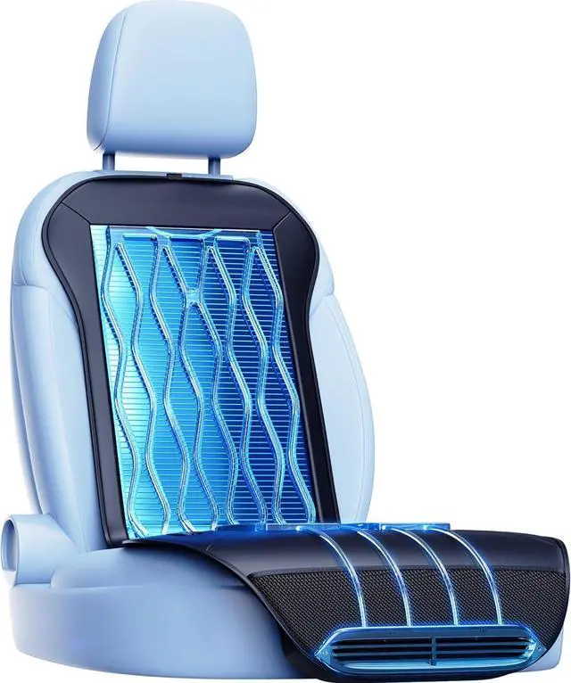Main image of 2025 Upgraded ICY Seat, Semiconductor Ventilated Cooling Car Seat Cover(Front Seat),12V-24V Cooling Car Seat Cushion with 3 Temp Modes,Universal Fit for SUV/Truck Accessories(Ice-Core Black)
