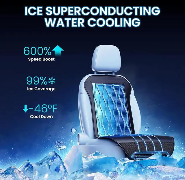 Alt view image 3 of 7 - 2025 Upgraded ICY Seat, Semiconductor Ventilated Cooling Car Seat Cover(Front Seat),12V-24V Cooling Car Seat Cushion with 3 Temp Modes,Universal Fit for SUV/Truck Accessories(Ice-Core Black)