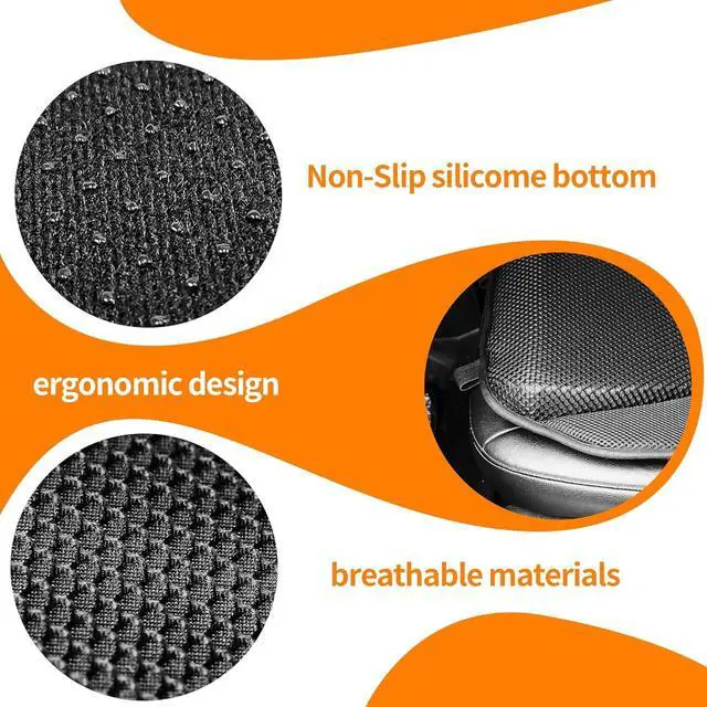 Alt view image 3 of 7 - Car Seat Cushion - Memory Foam Car Seat Pad with Breathable Mesh, Relief Back Pain, Universal Fit, Easy to Install, Cushion Set for SUV/Truck Etc Black