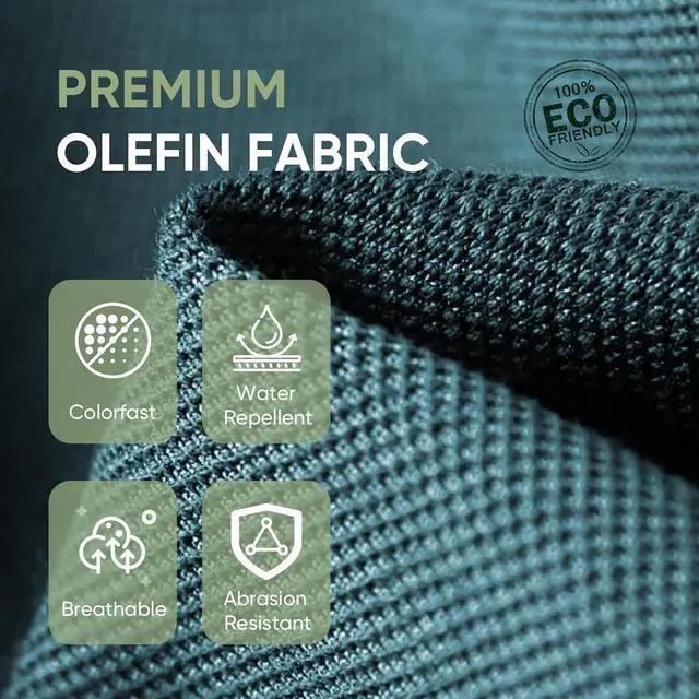 Alt view image 4 of 6 - Outdoor Chair Cushion Set, 25 x 22 Deep Seat Cushion, Patio Chair Cushions for Outdoor, Include 1 Seat Cushion and 1 Back Cushion, Peacock Green