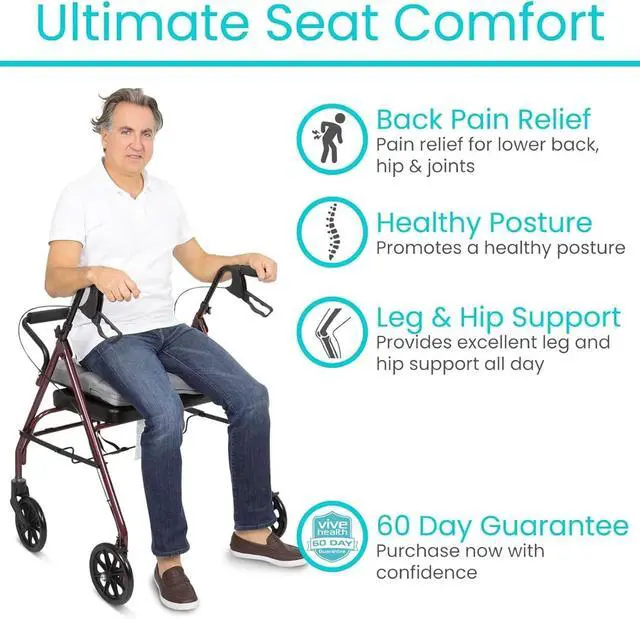 Alt view image 4 of 7 - Inflatable Wheelchair Air Seat Cushion - Adjustable Air Pressure Relief Travel Seat, Portable - Waffle Style Pressure Relief Bed Sore Ulcer Treatment Wheel Chair Pain Cushion for Mobility Aids