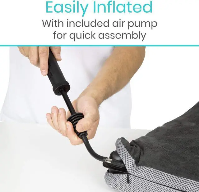 Alt view image 7 of 7 - Inflatable Wheelchair Air Seat Cushion - Adjustable Air Pressure Relief Travel Seat, Portable - Waffle Style Pressure Relief Bed Sore Ulcer Treatment Wheel Chair Pain Cushion for Mobility Aids
