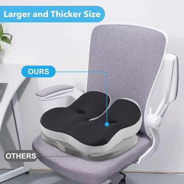 Alt view image 5 of 7 - Seat Cushion,Office Chair Memory Cushion, Ergonomic Design, Relieve Sciatica and Long-Term Sitting Pain, Suitable for desks, Car Seats, Games, Wheelchairs