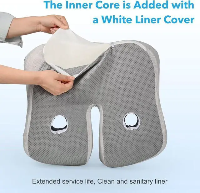 Alt view image 7 of 7 - Seat Cushion,Office Chair Memory Cushion, Ergonomic Design, Relieve Sciatica and Long-Term Sitting Pain, Suitable for desks, Car Seats, Games, Wheelchairs