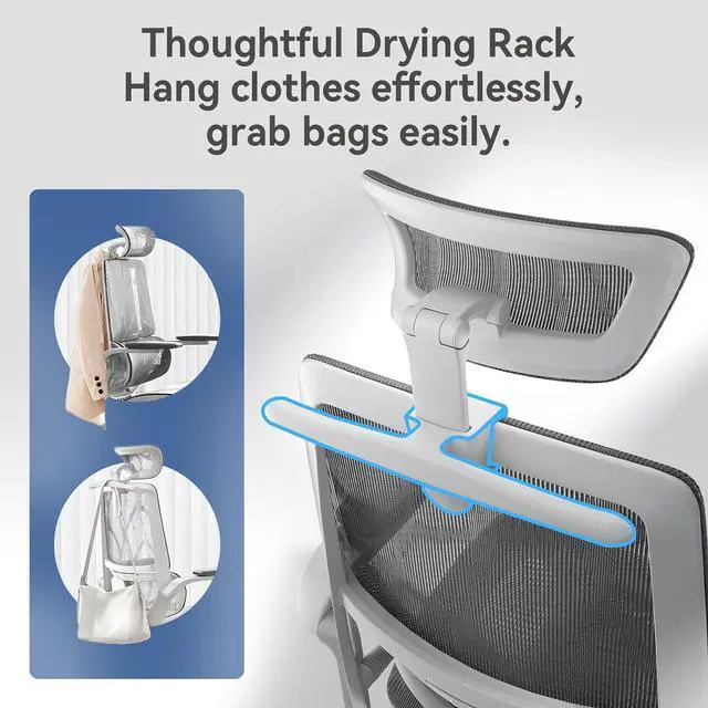 Alt view image 3 of 7 - M59AS Ergonomic Office Chair, Desk Chair with 3D Flip-up Armrests, Computer Chair with Dual Back Design and Adaptive Dynamic Lumbar Support