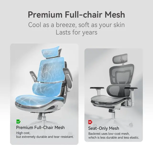 Alt view image 4 of 7 - M59AS Ergonomic Office Chair, Desk Chair with 3D Flip-up Armrests, Computer Chair with Dual Back Design and Adaptive Dynamic Lumbar Support