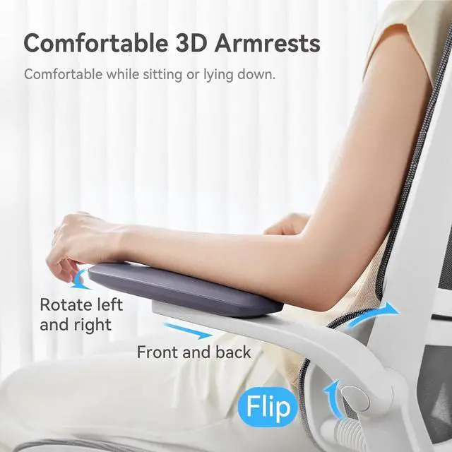 Alt view image 6 of 7 - M59AS Ergonomic Office Chair, Desk Chair with 3D Flip-up Armrests, Computer Chair with Dual Back Design and Adaptive Dynamic Lumbar Support