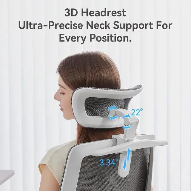Alt view image 7 of 7 - M59AS Ergonomic Office Chair, Desk Chair with 3D Flip-up Armrests, Computer Chair with Dual Back Design and Adaptive Dynamic Lumbar Support