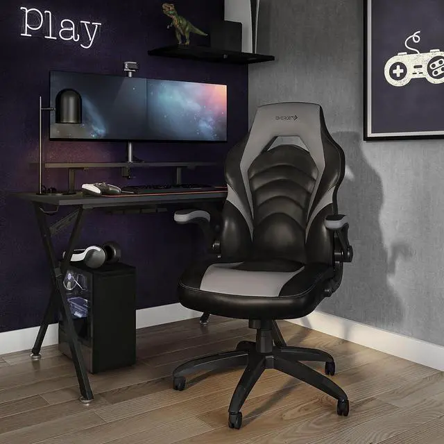 Alt view image 2 of 7 - Emerge Vortex Bonded Leather Ergonomic Gaming Chair with Lumbar Support, High Back and Adjustable Tilt Lock