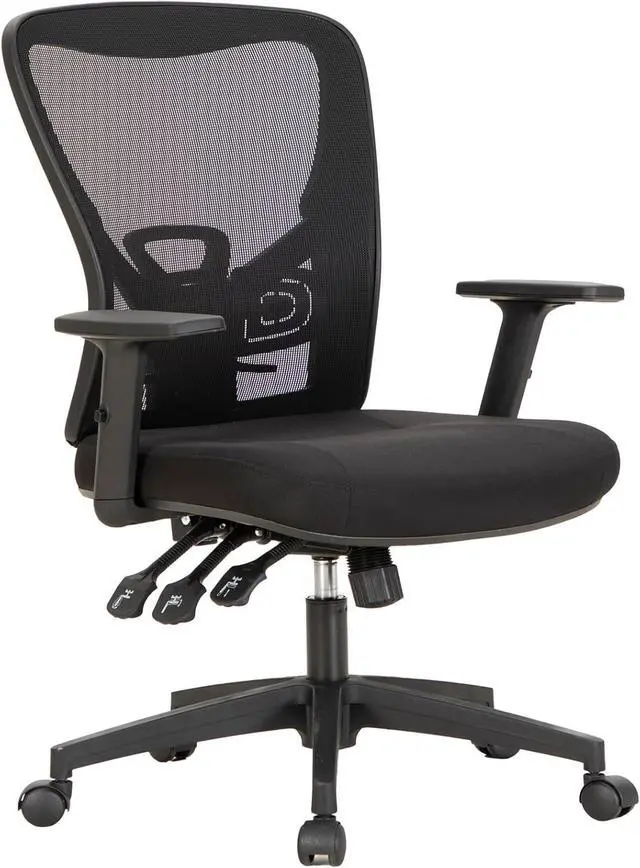 Main image of Ergonomic Rocking Mesh Office Desk Chair High Back, Modern 360° Swivel Executive Computer Chair with Height Adjustable Armrests, Lumbar Support, Black