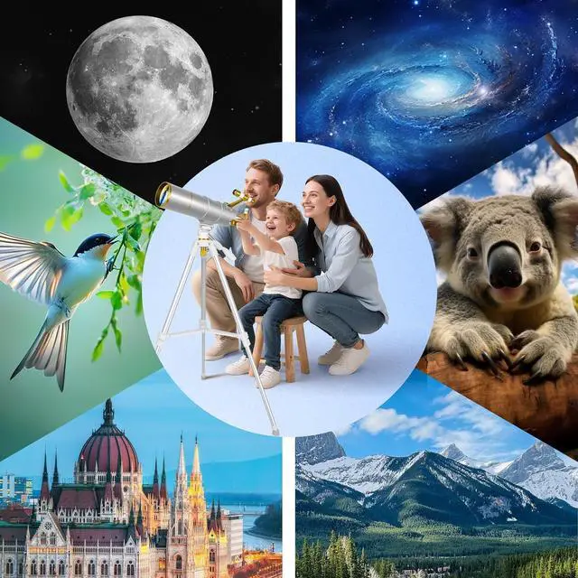Alt view image 7 of 7 - Telescope for Adults High Powered, 90mm Aperture 550mm Refractor Telescope for Beginners & Kids Astronomy, Portable Travel Telescopes with Moon Filter, Phone Adapter, Carry Bag