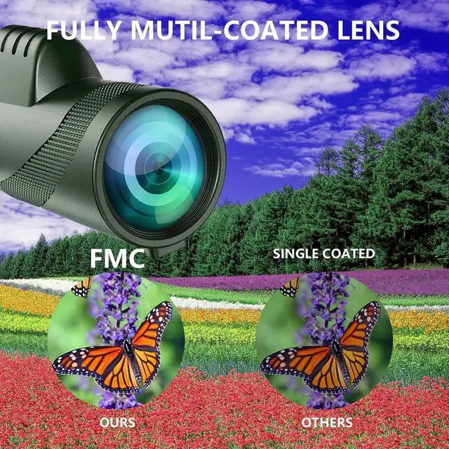 Alt view image 7 of 7 - Monocular-Telescope 80x100 High Powered Monoculars High Definition for Adults High Powered with Smartphone Adapter Telescope Hunting Wildlife Bird Watching Travel Camping Hiking-Green