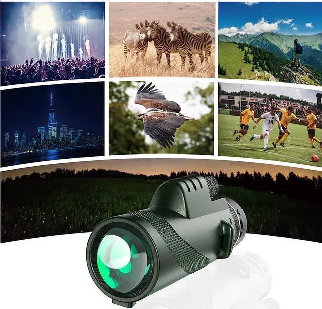 Alt view image 6 of 6 - Monocular-Telescope 80x100 High Powered Monoculars High Definition for Adults High Powered with Smartphone Adapter Telescope Hunting Wildlife Bird Watching Travel Camping Hiking-Green