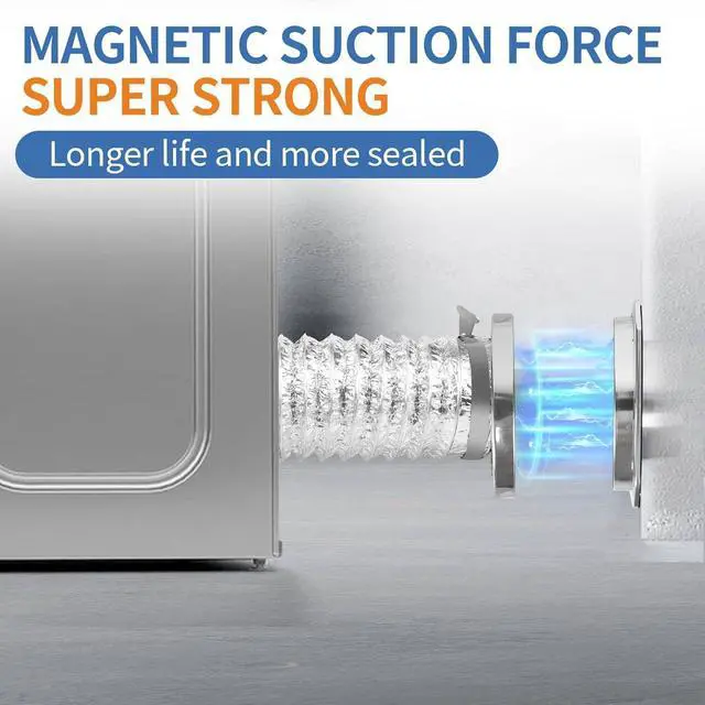 Alt view image 7 of 7 - Magnetic Dryer Vent Coupling Connector Kit - DV180 Airtight Seal, Quick Connect, Includes 4"x3.3ft Duct & 2 Clamps