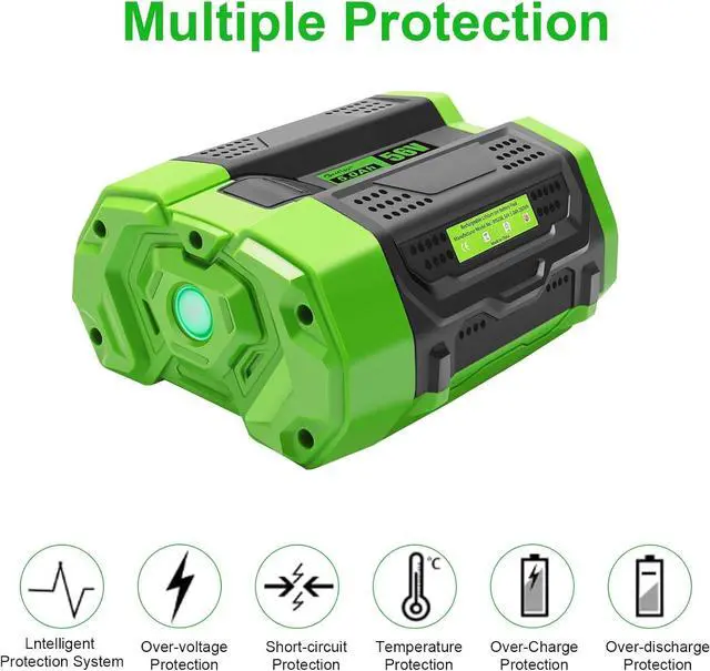 Alt view image 4 of 7 - 56V 5.0Ah Replacement for EGO 56V Battery BA2800T BA2800 BA4200 BA1400 Compatible with EGO 56-Volt CS1604 CS1804 CS1403 HT2400 LB6504 Power+ Cordless Tools