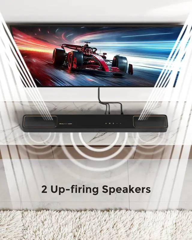 Alt view image 4 of 7 - 5.1.2ch Sound Bar with Dolby Atmos, Surround Sound System for TV with 2 Surround Speakers, Sound Bar for Smart TV, Soundbar with Subwoofer for Home Theater, BT 5.4, HDMI eARC, Skywave F40