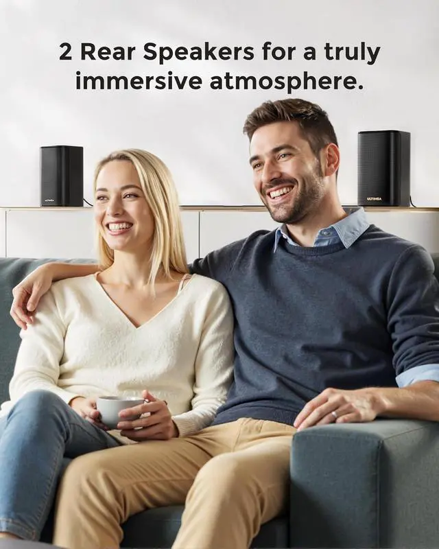 Alt view image 5 of 7 - 5.1.2ch Sound Bar with Dolby Atmos, Surround Sound System for TV with 2 Surround Speakers, Sound Bar for Smart TV, Soundbar with Subwoofer for Home Theater, BT 5.4, HDMI eARC, Skywave F40