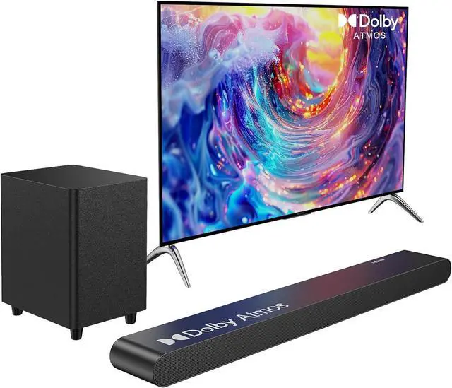 Main image of 3.1CH Dolby Atmos Soundbar for Smart TV, 390w Virtual Atomos Surround Sound & Wired Subwoofer, 4K HDR Passthrough, HDMI/eARC Home Theater System