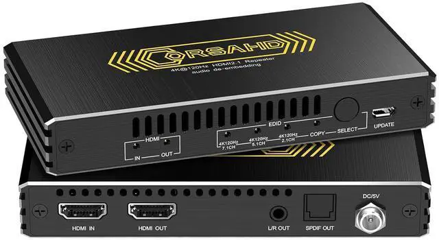 Main image of 4K@120Hz HDMI 2.1 Audio Extractor Audio Converter,HDMI to HDMI,SPDIF Optical 7.1/5.1CH,Stereo 3.5mm,Supports VRR,CEC,Dolby Digital Audio De-embed,HDCP 2.2/2.3 Bypass,for PS5,Xbox, CO-HAE118