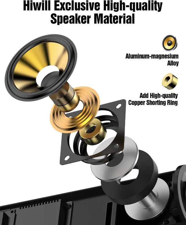 Alt view image 3 of 7 - 4.1ch Sound Bar with Dolby Atmos, 300W Sound Bar for Smart TV with Subwoofer, 2 Front Surround Speakers, Soundbar for TV Speaker, Adjustable Bass, Surround Sound System for TV, HiElite A41