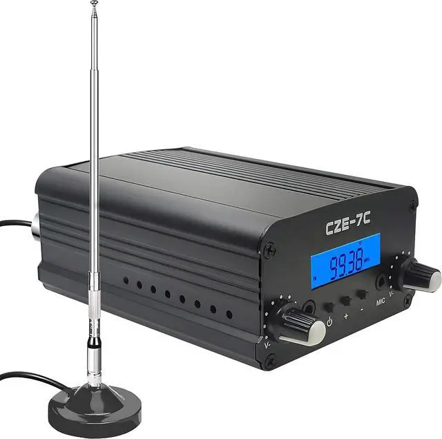 Main image of 1000 Meters FM Transmitter,1/7W Long Range FM Broadcast Transmitter for Drive-in Movie, Church Parking Lot, Lights Fireworks Show,Fireworks Display,School, Supermarket Events