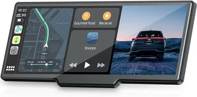 Main image of 9.26'' Carplay Screen for Car with 2.5K Dash Cam and 1080P Backup Camera Portable Wireless Android Auto Screen GPS Navigation Mirror Link Voice Control Hands-Free for iOS 11+ Android 11+