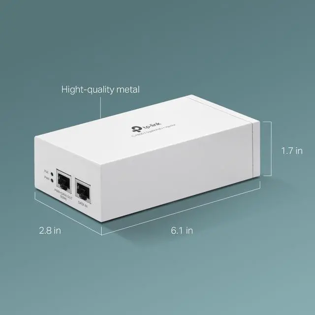 Alt view image 5 of 5 - TL-PI60G 802.3bt/at/af Gigabit PoE Injector | Non-PoE to PoE Adapter | Supplies up to 60W (PoE++) | Plug & Play | Desktop/Wall-Mount | Distance Up to 328 ft. | UL Certified