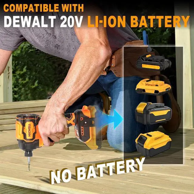 Alt view image 3 of 7 - Cordless Impact Driver (Tool Only) Compatible with Dewalt 20V Max Battery, Up to 2300 In-lbs Brushless1/4" Impact Driver, 4-Speed Lightweight Power Impact Drivers with Tool Bag, LED Light