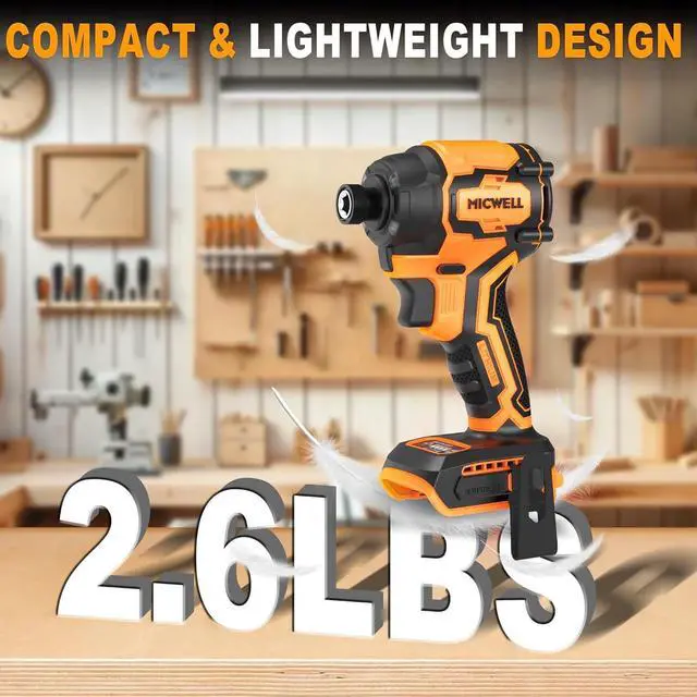 Alt view image 4 of 7 - Cordless Impact Driver (Tool Only) Compatible with Dewalt 20V Max Battery, Up to 2300 In-lbs Brushless1/4" Impact Driver, 4-Speed Lightweight Power Impact Drivers with Tool Bag, LED Light
