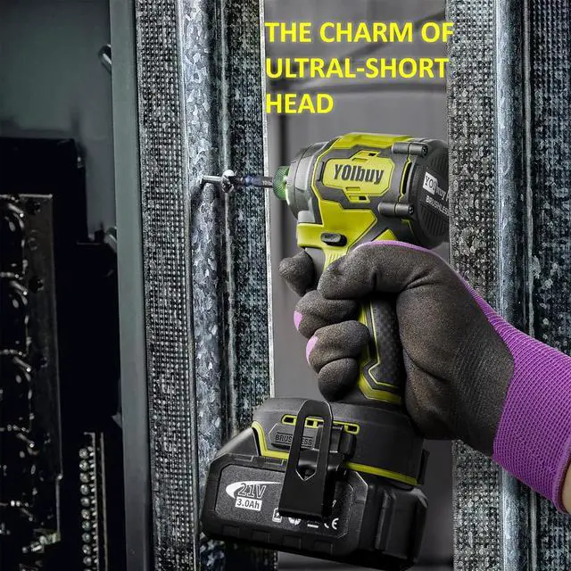 Alt view image 6 of 7 - YOIbuy Cordless Impact Driver (Tool Only), Ultral short head, Mega power, Compatible with Dewalt 20V Batteries, 1/4"Brushless impact dirver with 4-Speed Settings, Smart-Mode, LED Light (BLACK)