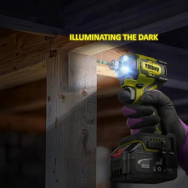 Alt view image 7 of 7 - YOIbuy Cordless Impact Driver (Tool Only), Ultral short head, Mega power, Compatible with Dewalt 20V Batteries, 1/4"Brushless impact dirver with 4-Speed Settings, Smart-Mode, LED Light (BLACK)