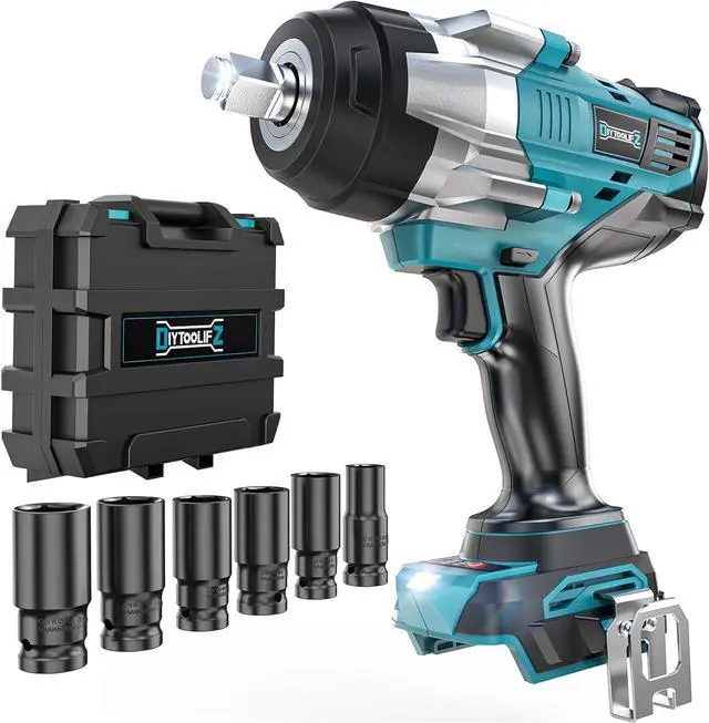 Main image of Cordless Impact Wrench 1/2" Compatible with Makita 18v Battery, 1700 Ft-lbs High Torque Impact Driver with 6Pcs Sockets & Storage Case, Impact Gun with 4 Modes & LED Light(Tool Only)