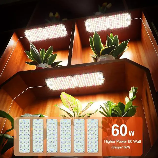 Alt view image 3 of 7 - 6Pack Panel Grow Lights for Indoor Plants, Seed Starting, Vegetables, Pot Plants, Bonsai with Timer, Ultra-Thin Under Cabinet & Shelf Full Spectrum LED Plant Growing Lamps, Multi-Panels Free Connect