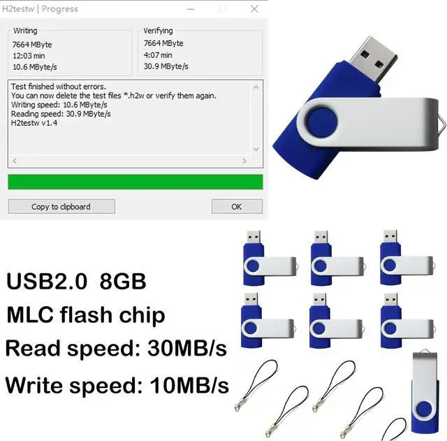 Alt view image 2 of 4 - lcwamy 8GB Flash Drives 50 Pack USB Bulk Drive Thumb  (Blue, No Logo)