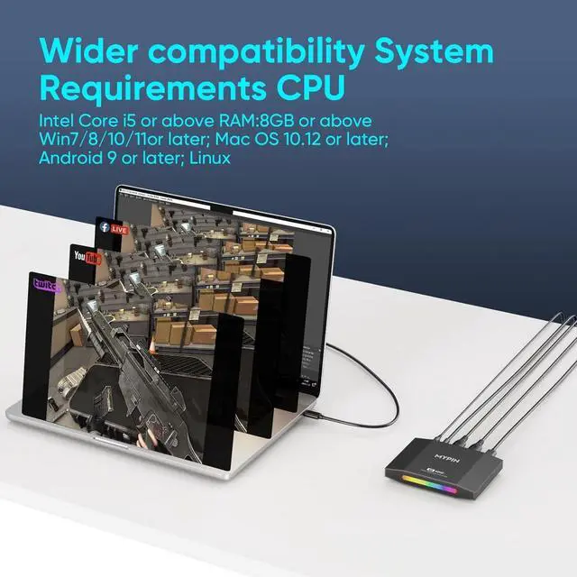 Alt view image 5 of 7 - 4K 60fps HDMI Video Game Capture and Passthrough Support HDR & VRR,1080P 120fps Capture for Games Console Live Streaming and Video Recording in 4K