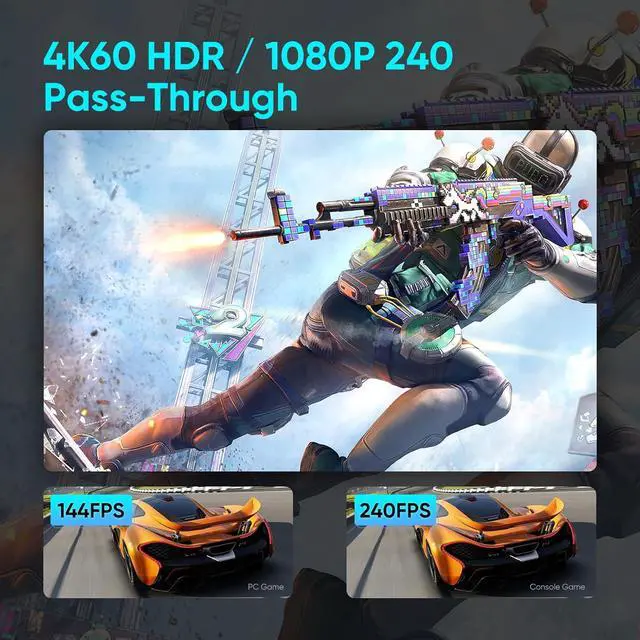 Alt view image 6 of 7 - 4K 60fps HDMI Video Game Capture and Passthrough Support HDR & VRR,1080P 120fps Capture for Games Console Live Streaming and Video Recording in 4K