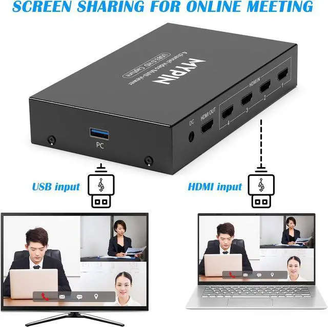 Alt view image 7 of 7 - MYPIN USB3.0 HDMI Video Capture Card, 4-Channel 1080P@60fps HDMI Game Caputre for Multi-Channel Live Streaming with Loop Out for Xbox One/ PS4/ Wii U/Nintendo Switch