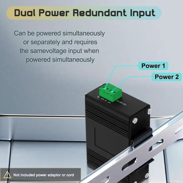 Alt view image 3 of 7 - Industrial 5 Port Managed Network Gigabit PoE Switch,IEEE802.3af/at Total Output Max 120W Support Smart Web Management,QoS,Vlan