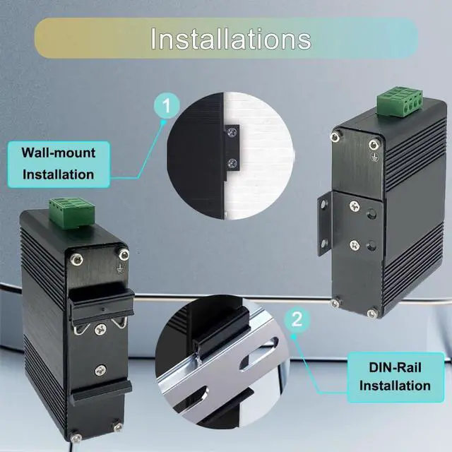 Alt view image 7 of 7 - Industrial 5 Port Managed Network Gigabit PoE Switch,IEEE802.3af/at Total Output Max 120W Support Smart Web Management,QoS,Vlan