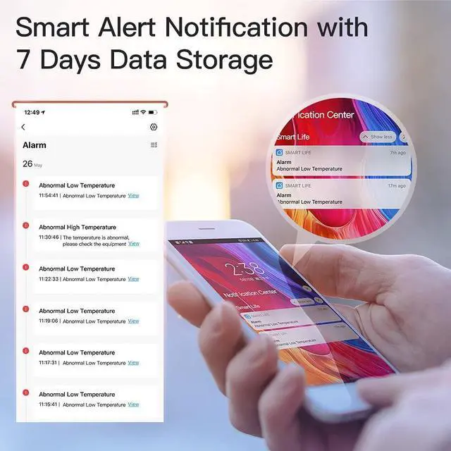 Alt view image 6 of 7 - Smart WiFi Cooling Heating Thermostat Outlet, Tuya Digital Temperature Controller Sensor Plug for Reptile Fermenter Brewing Breeding Heat Mat, Life Remote Control, -22-221,10A 1250W