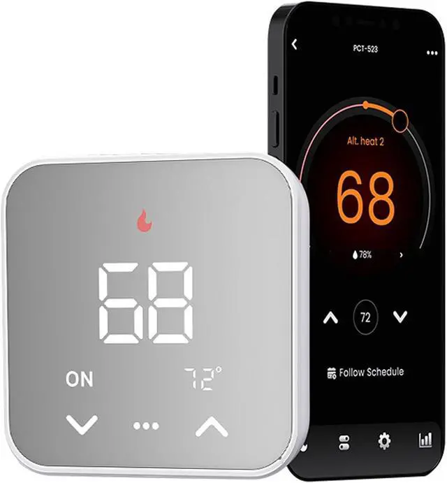 Main image of Smart Thermostat for House, WiFi Programmable Compatible with Alexa and Google Assistant, Remote Control Tuya/Smart Life, C-Wire Required, Energy Saving