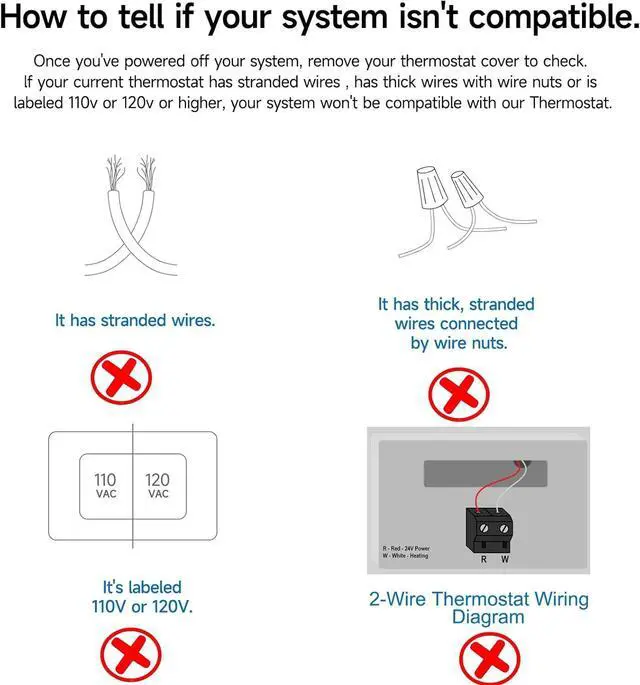 Alt view image 6 of 7 - Smart Thermostat for House, WiFi Programmable Compatible with Alexa and Google Assistant, Remote Control Tuya/Smart Life, C-Wire Required, Energy Saving